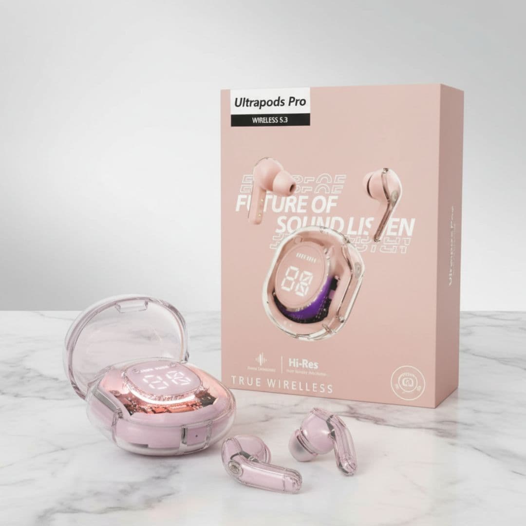 A8_tds0858_Różowe douszne słuchawki PinkPods