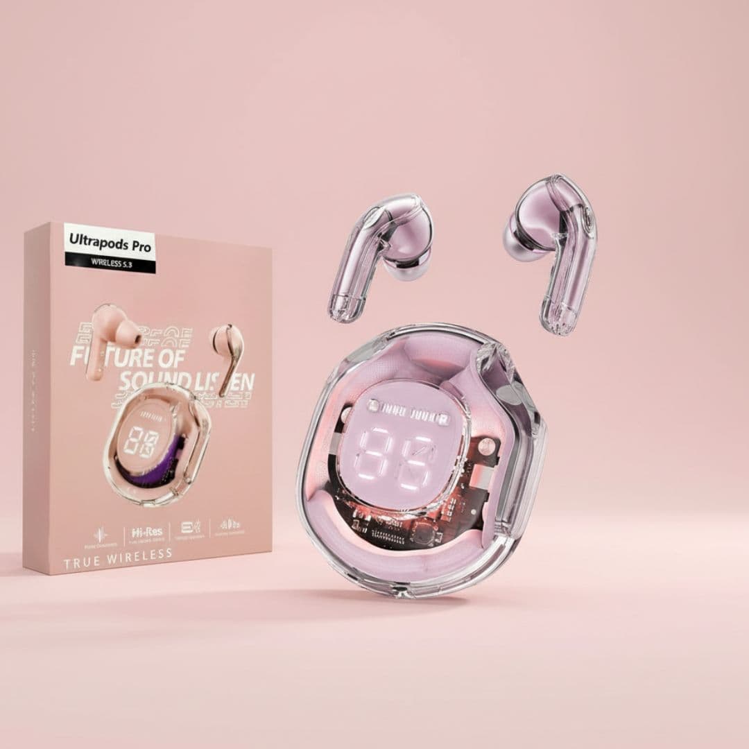 A8_tds0858_Różowe douszne słuchawki PinkPods