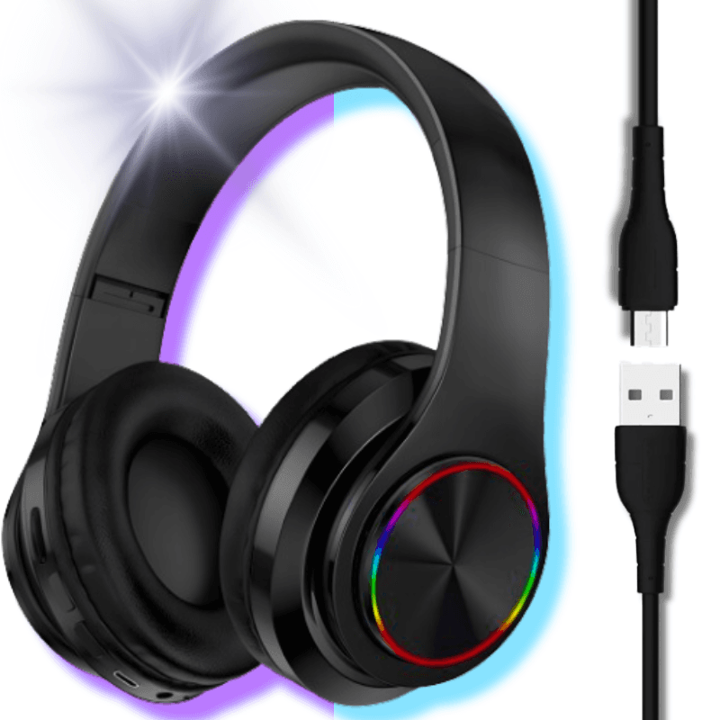 A9_tds0451_Słuchawki bezprzewodowe BLACK LED