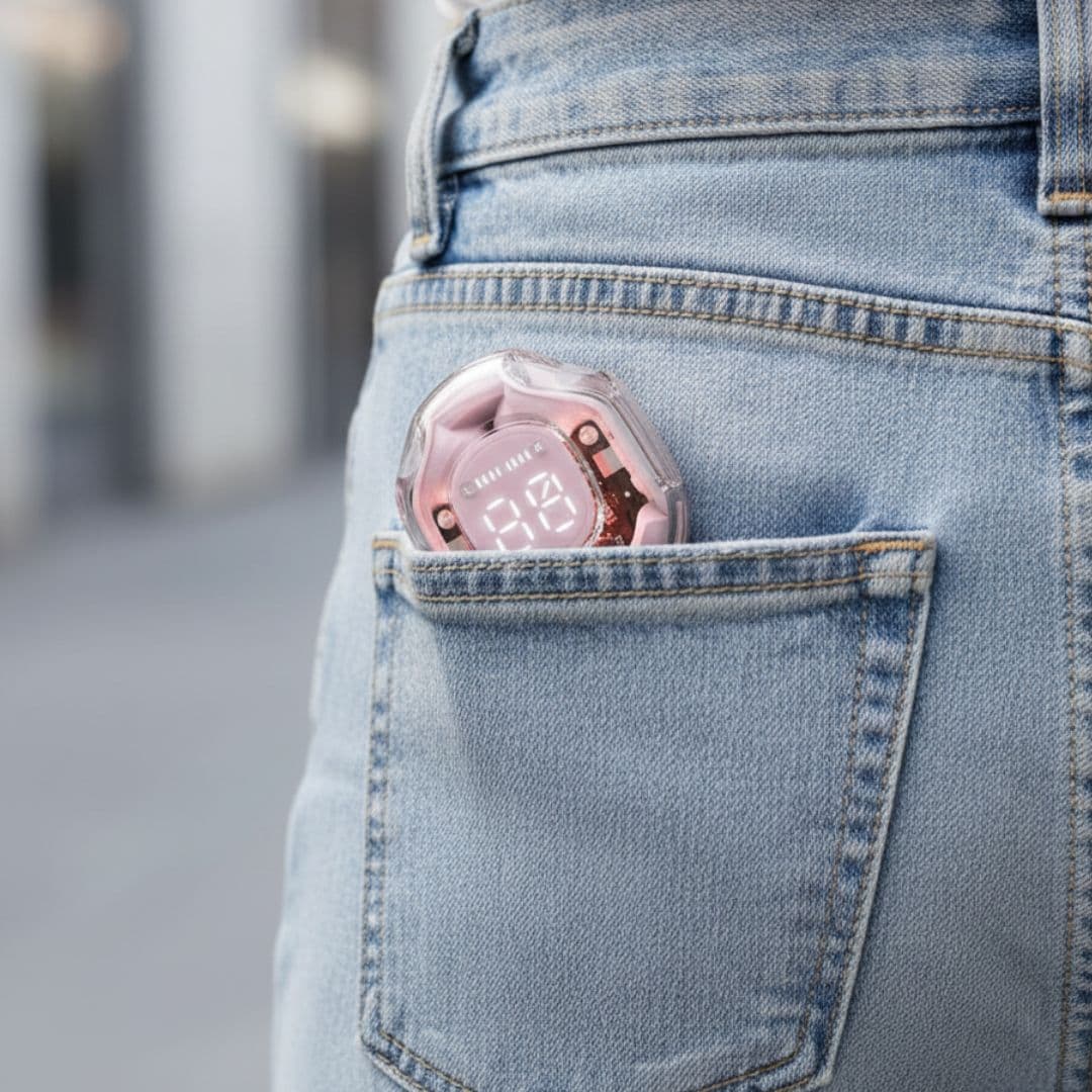 A8_tds0858_Różowe douszne słuchawki PinkPods